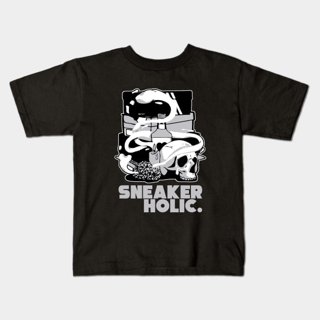 Sneaker Holic Cement Grey Kids T-Shirt by funandgames